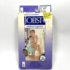 Jobst Compression Stockings 30-40 mmHg M Knee High Ultra Sheer Silky Beige